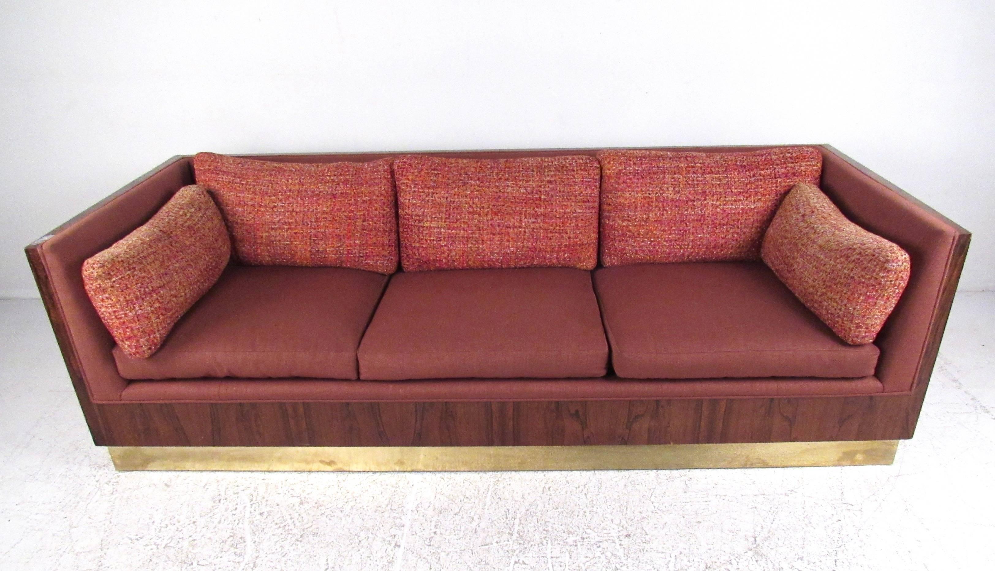 Milo Baughman Sofa with Rosewood Frame In Good Condition In Brooklyn, NY