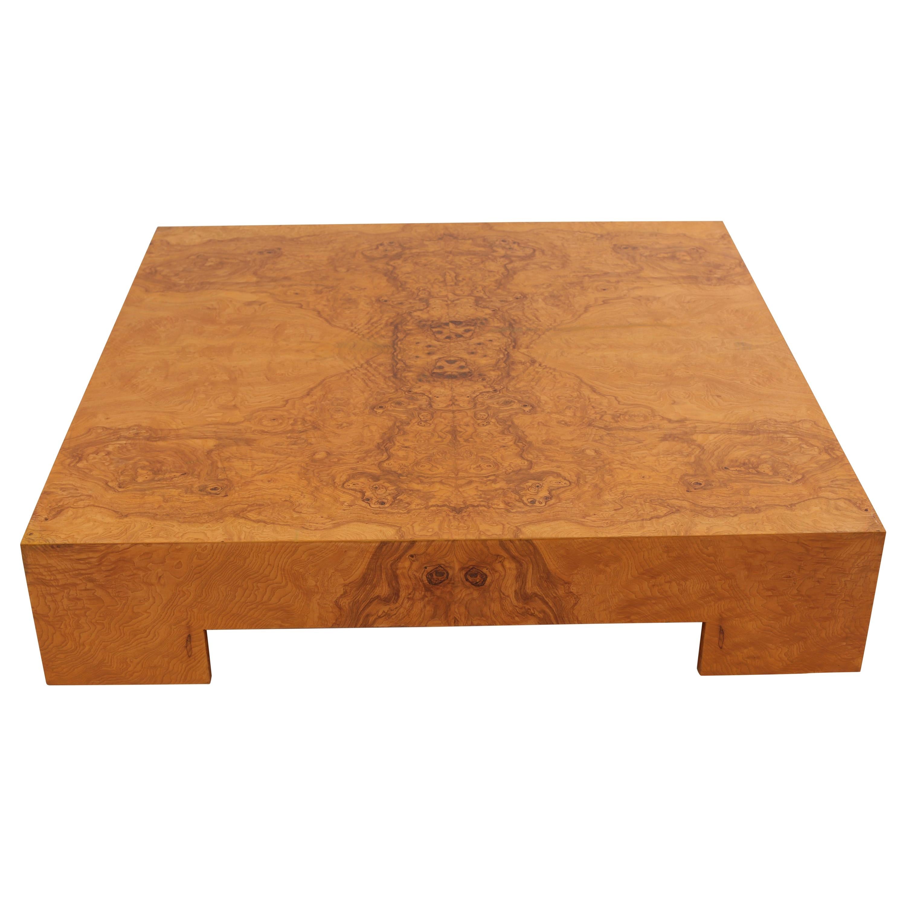 Milo Baughman Square Burl Cocktail Table at 1stDibs milo baughman