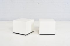 Milo Baughman Square Drum End Tables, 1980