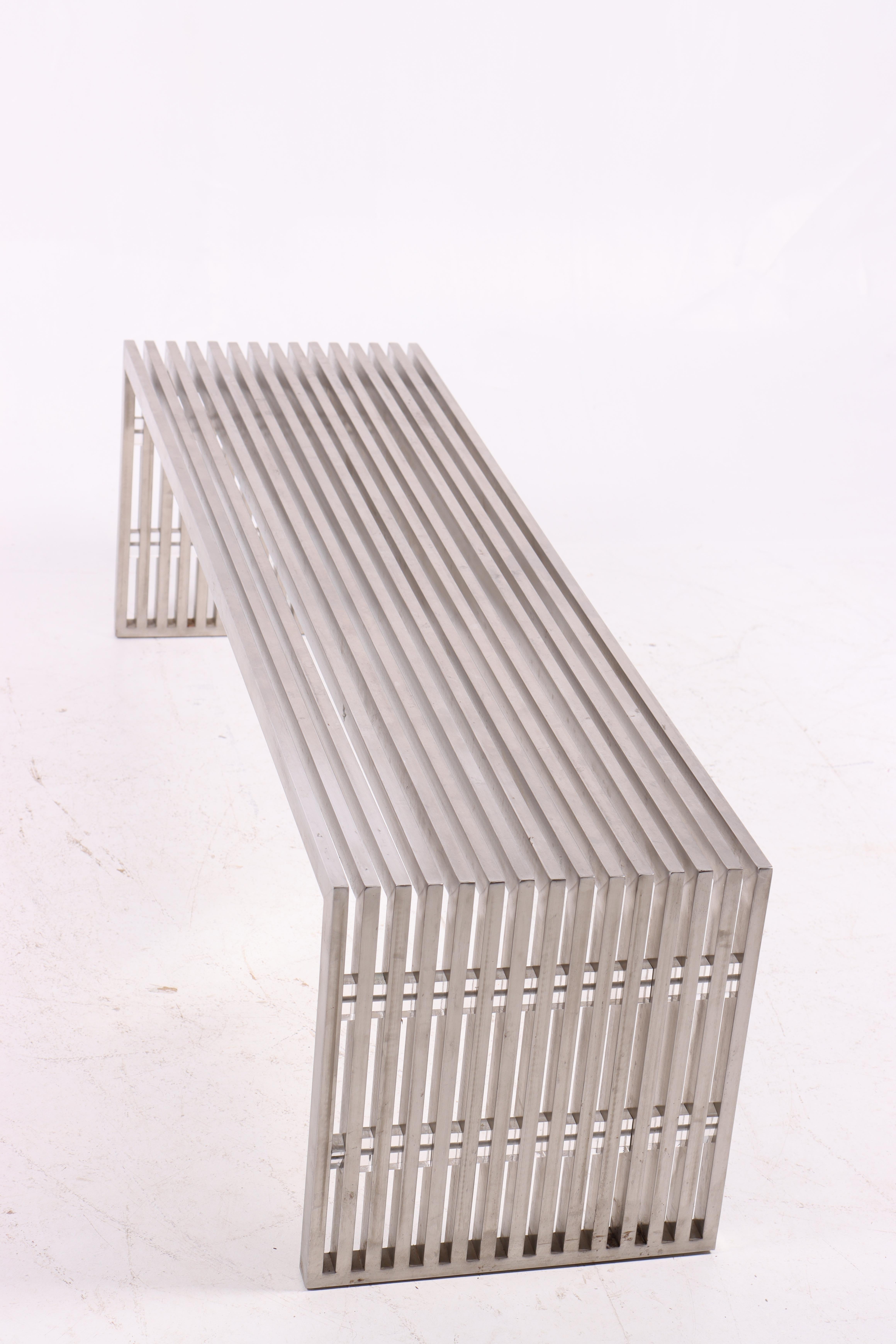 Banco o mesa de centro de acero Milo Baughman, años 70 finales del siglo XX en venta