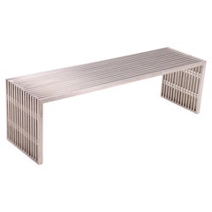 Banco o mesa de centro de acero Milo Baughman, años 70