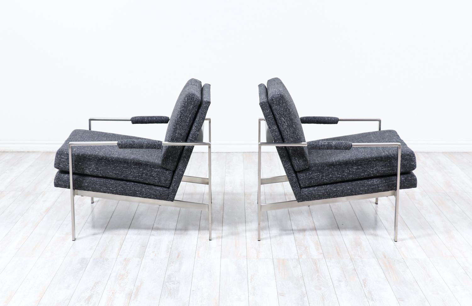 Mid-Century Modern  Expertly Restored - Milo Baughman Steel Lounge Chairs for Thayer Coggin