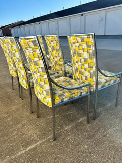 Milo Baughman Style (6) Chrome Dining Chairs