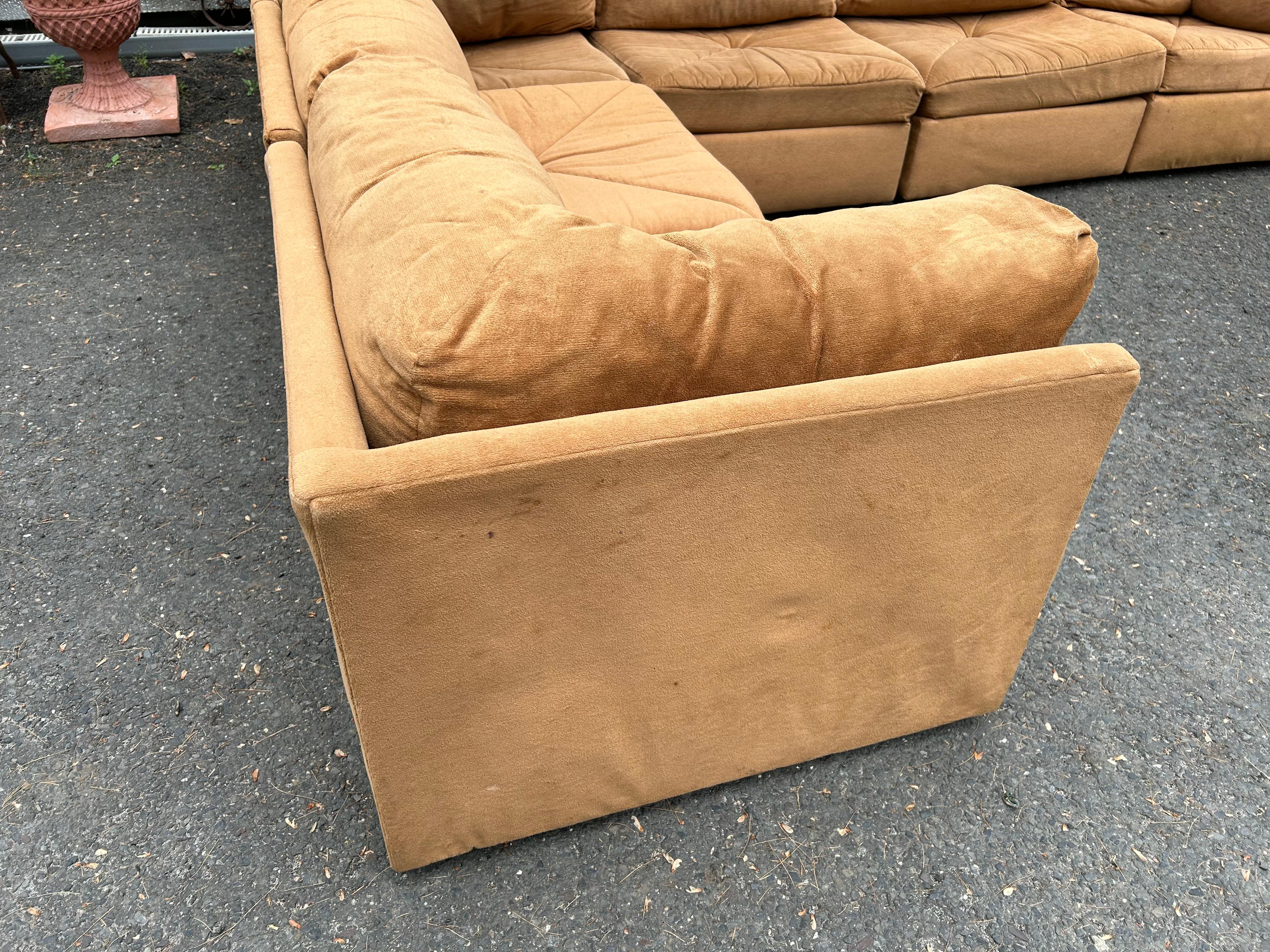 Milo Baughman style 6 Piece Cube Sofa Sectional Selig Mid-Century Modern 10
