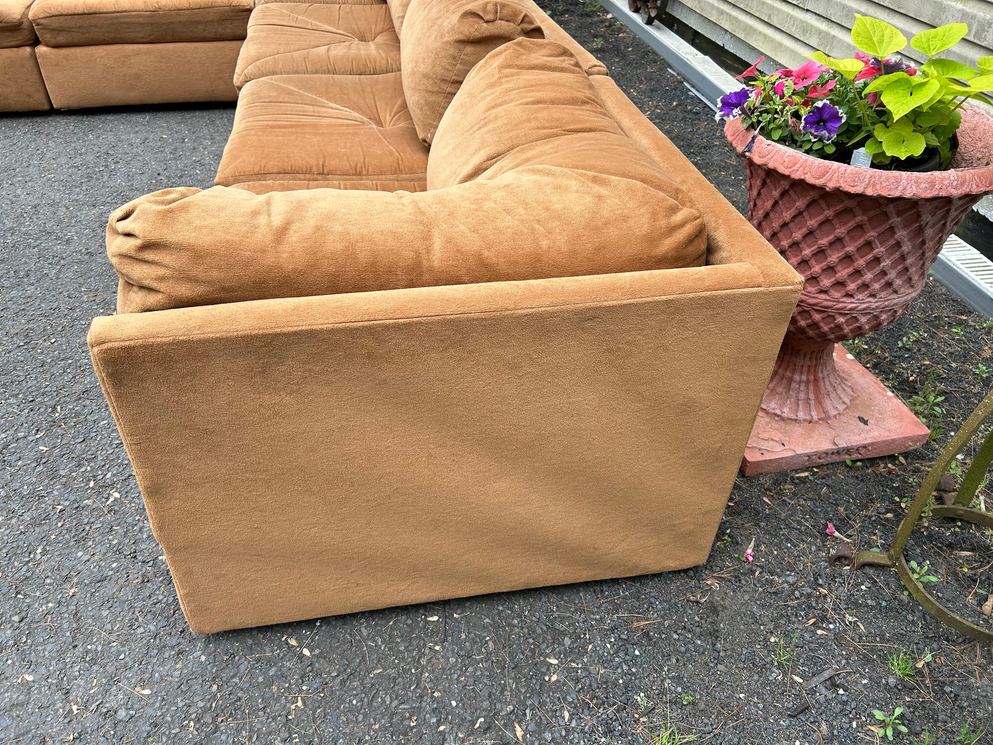 Milo Baughman style 6 Piece Cube Sofa Sectional Selig Mid-Century Modern 12