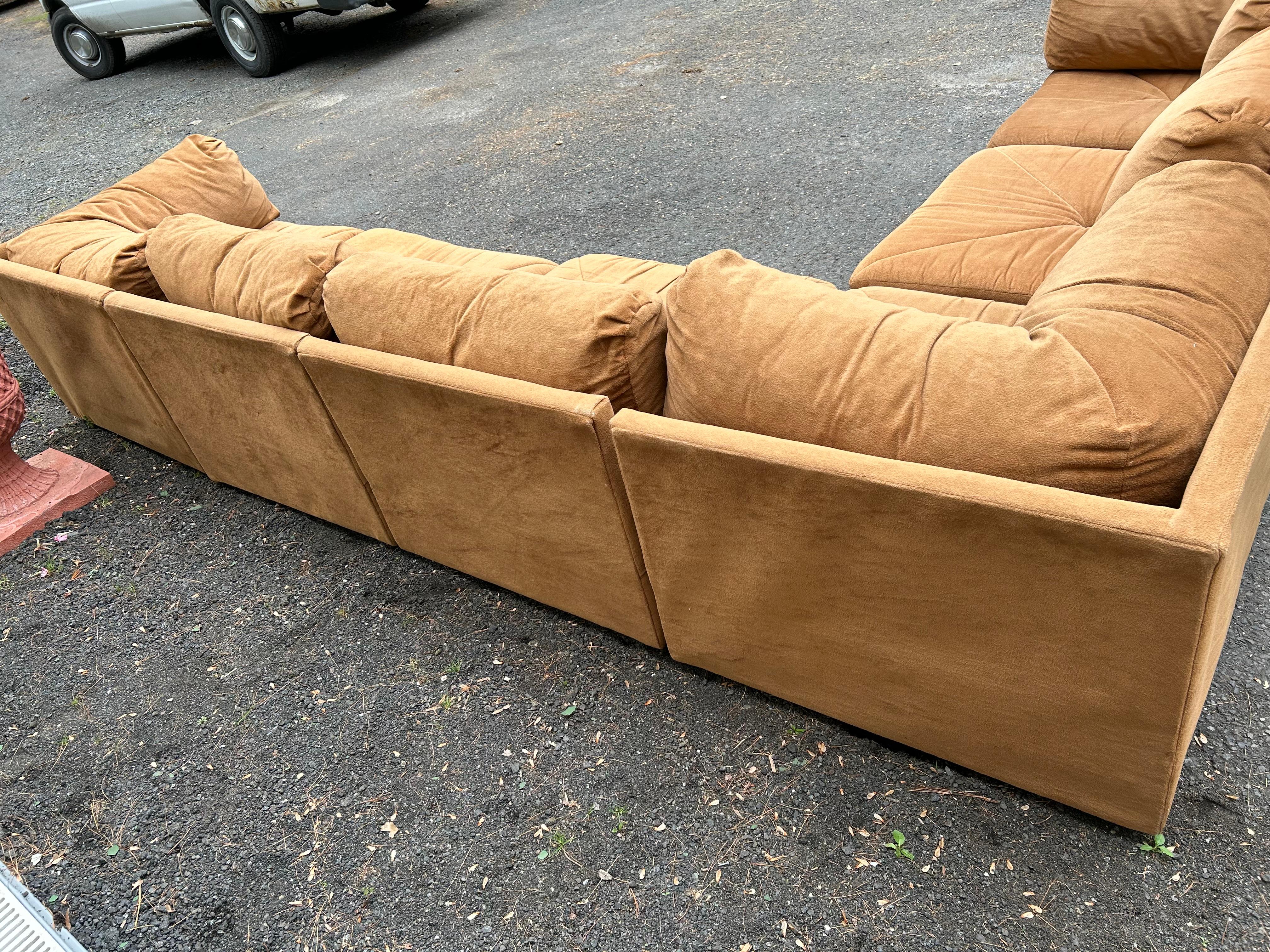 Milo Baughman style 6 Piece Cube Sofa Sectional Selig Mid-Century Modern 2