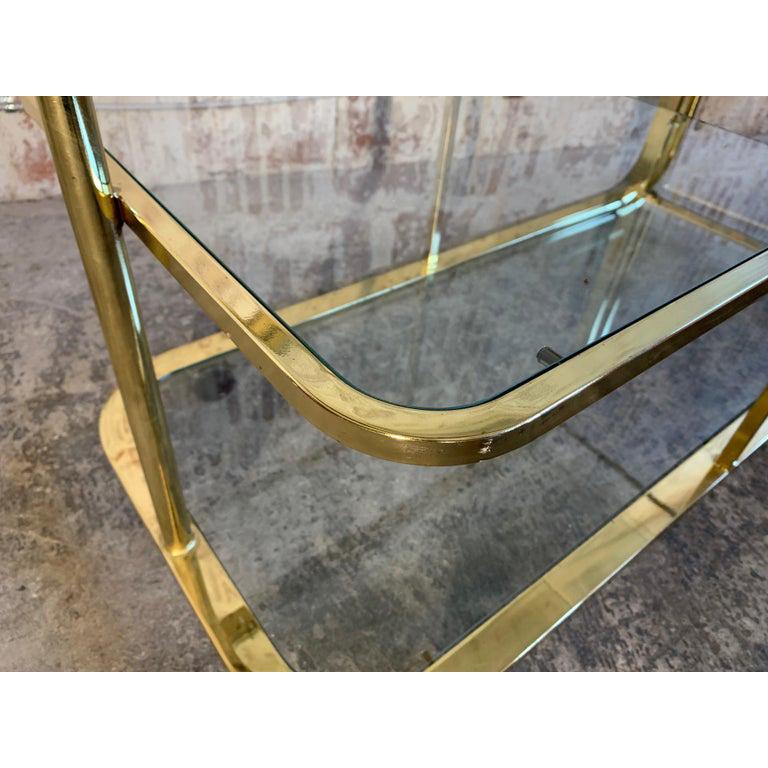 Brass Bar Cart by Design Institute of America In Good Condition In Jacksonville, FL