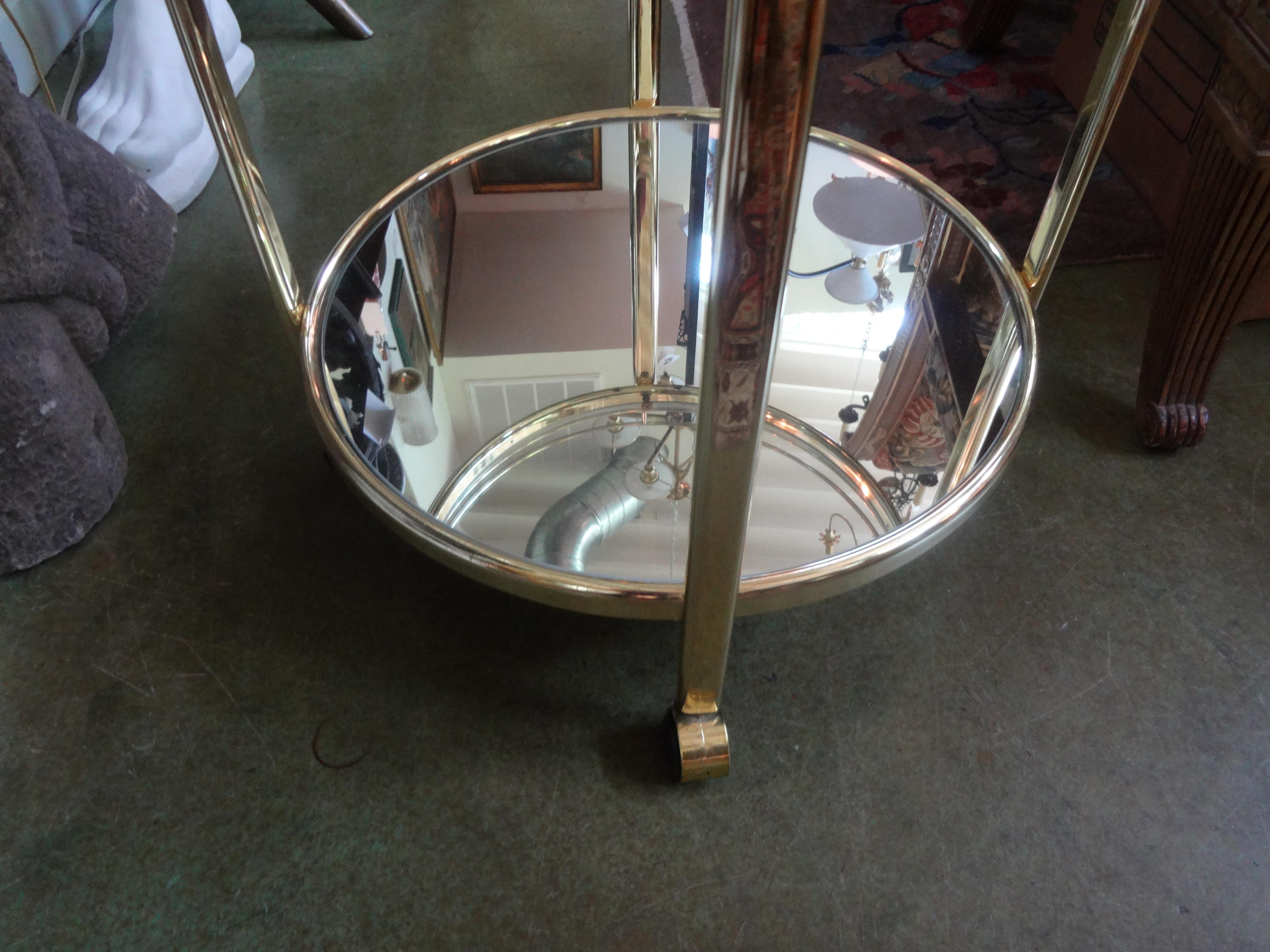 Mid-Century Modern Milo Baughman Style Brass Bar Cart For Sale
