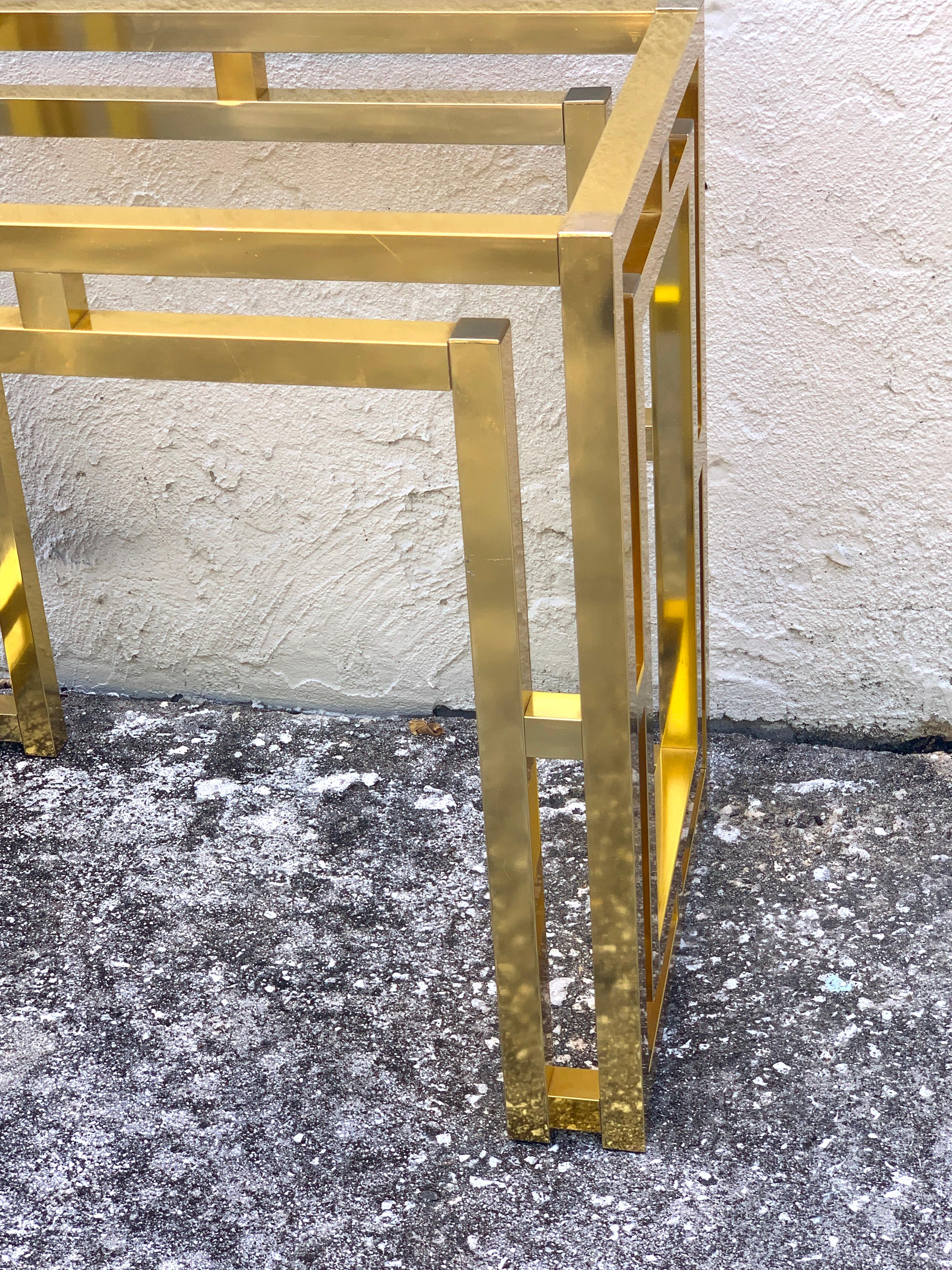 Mid-Century Modern Milo Baughman Style Brass Table Base