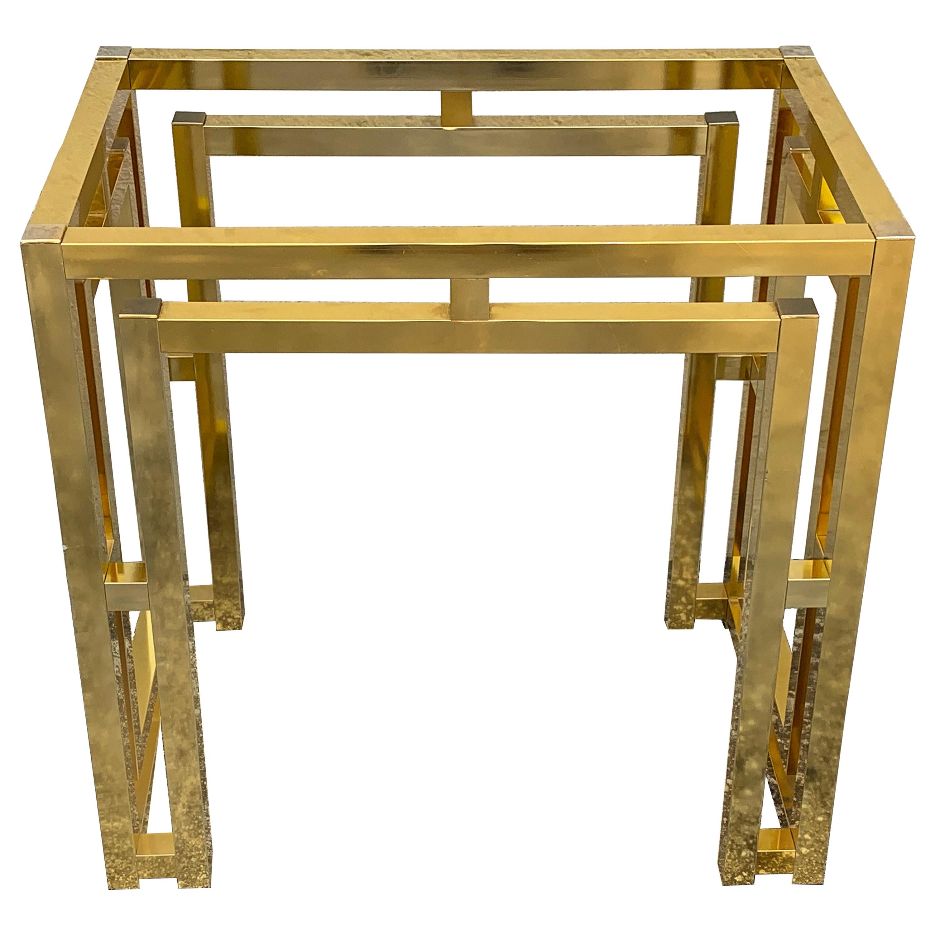 Milo Baughman Burnished Brass Table Base at 1stdibs