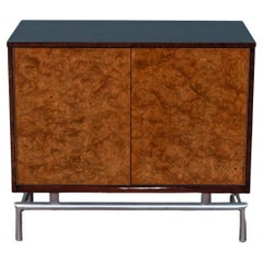 Milo Baughman Style Burl Cabinet or Dry Bar