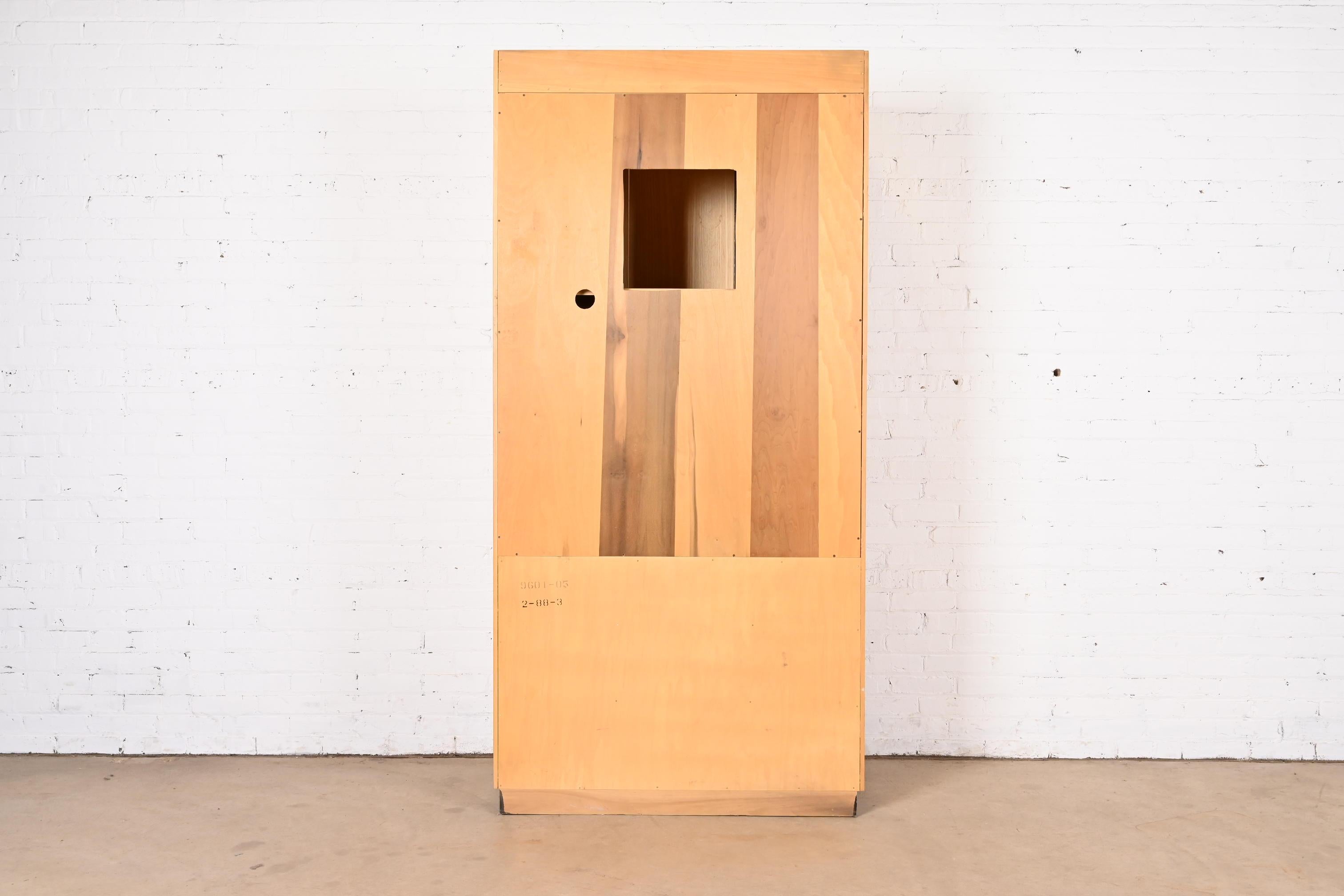 Milo Baughman Style Burl Wood Armoire Dresser or Cabinet by Henredon 8