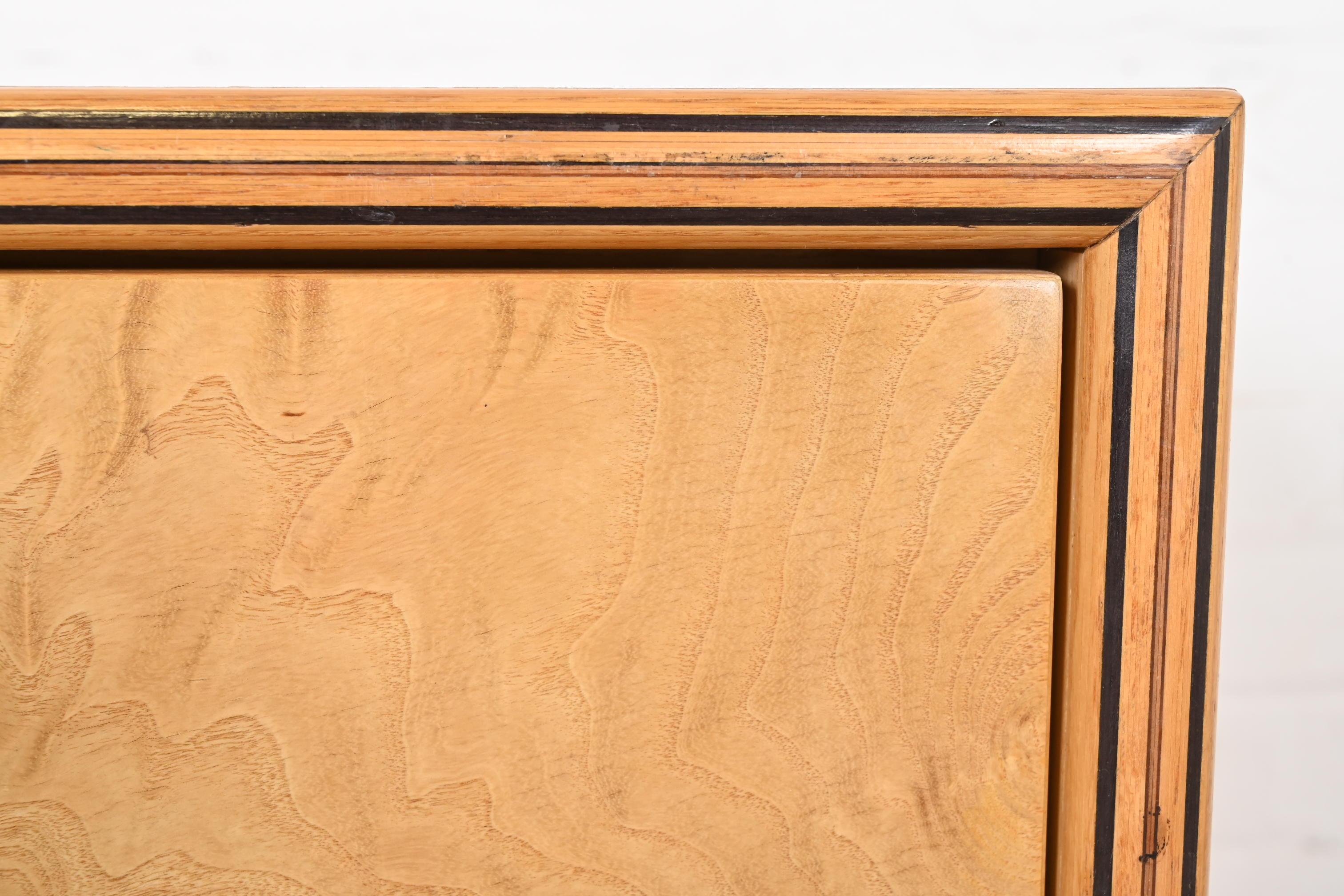 Milo Baughman Style Burl Wood Bar Cabinet by Henredon For Sale 5