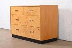 Milo Baughman Style Burl Wood Chest of Drawers by Henredon