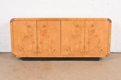 Milo Baughman Style Burl Wood Credenza by Henredon