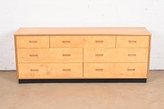 Milo Baughman Style Burl Wood Dresser or Credenza by Henredon