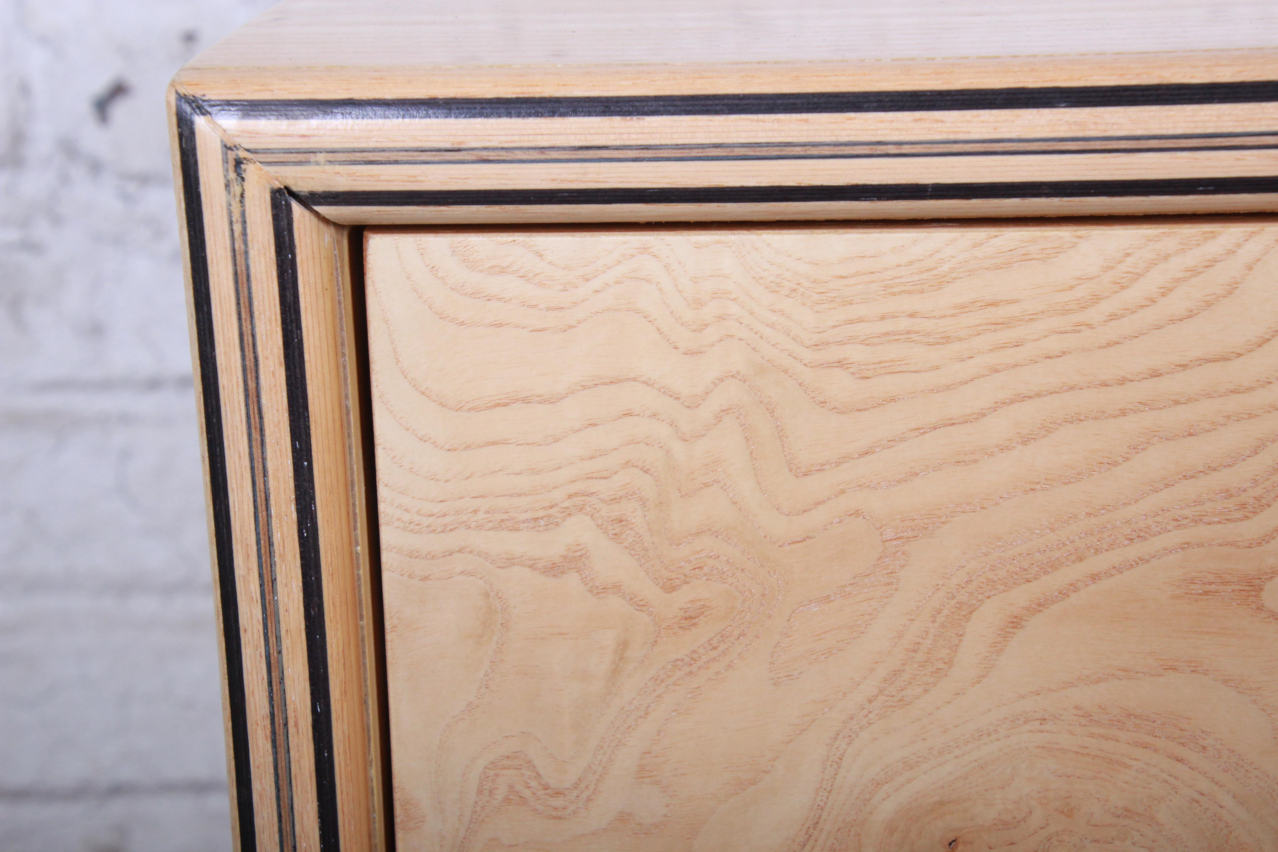 Milo Baughman Style Burl Wood Long Dresser or Credenza by Henredon 2
