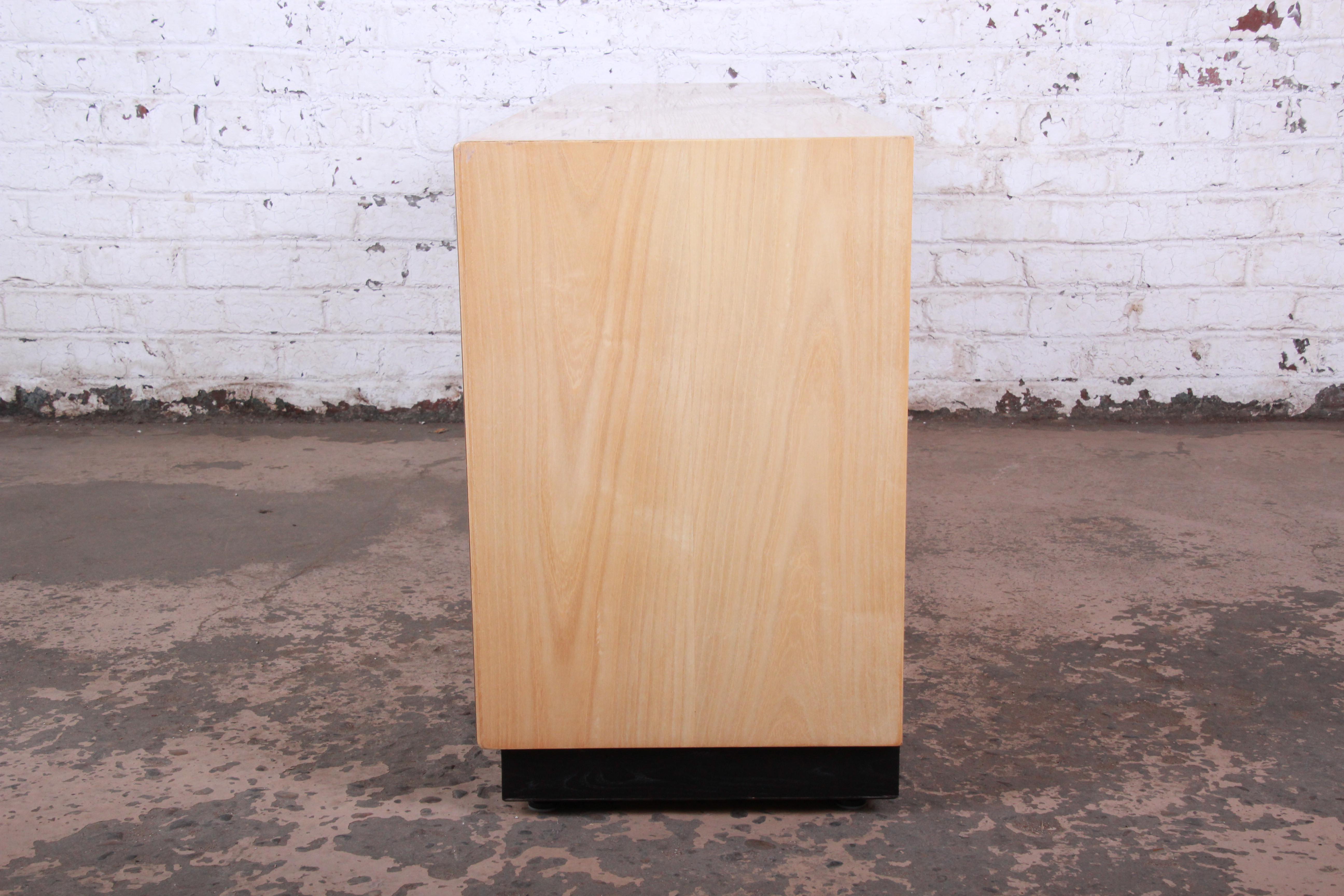 Milo Baughman Style Burl Wood Long Dresser or Credenza by Henredon 3