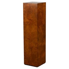 Milo Baughman Style Burl Wood Pedestal