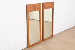 Milo Baughman Style Burl Wood Wall Mirrors by Lane, 1970s