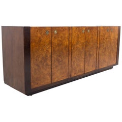 Milo Baughman Style Century Furniture MCM Burlwood Sideboard Buffet Credenza