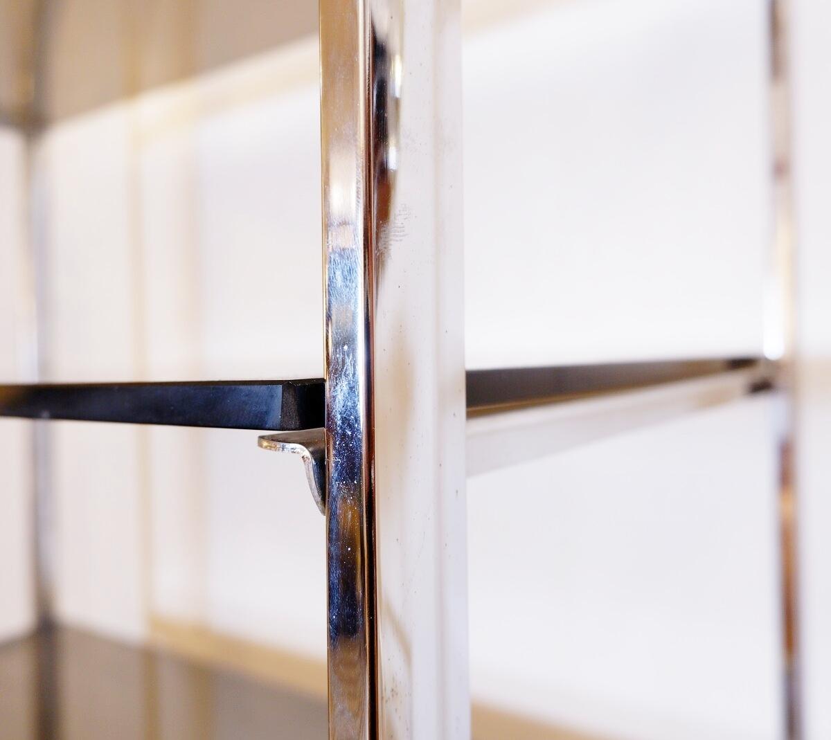 Mid-Century Modern Milo Baughman style Chrome arc shelf - 1970s For Sale