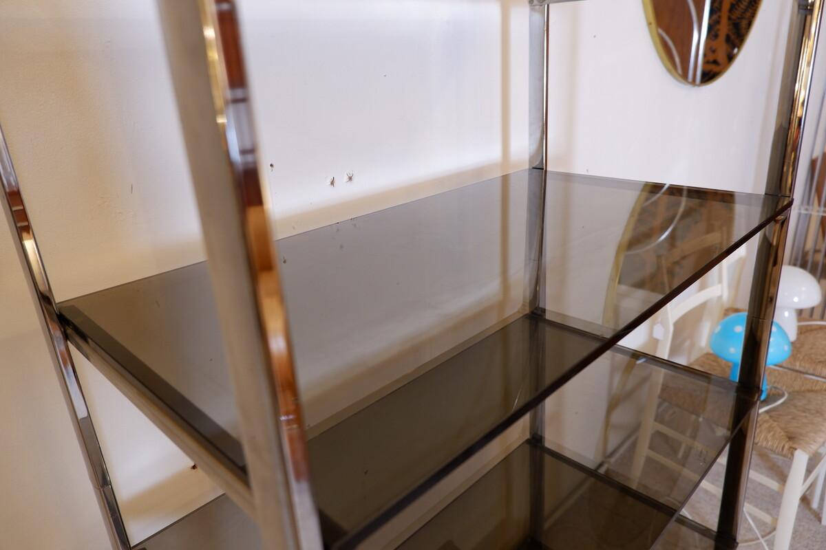 20th Century Milo Baughman style Chrome arc shelf - 1970s For Sale