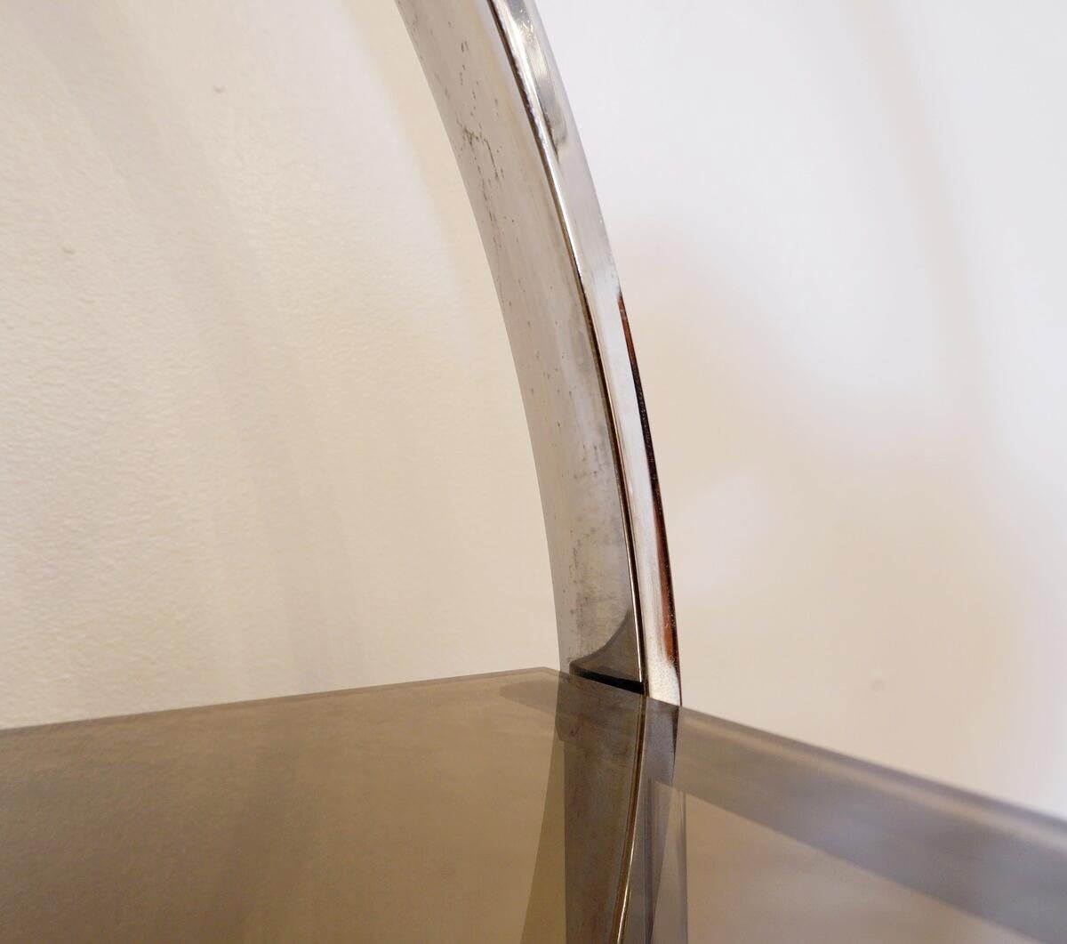 Milo Baughman style Chrome arc shelf - 1970s For Sale 1