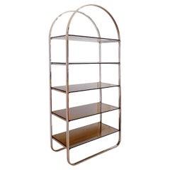 Milo Baughman style Chrome arc shelf - 1970s