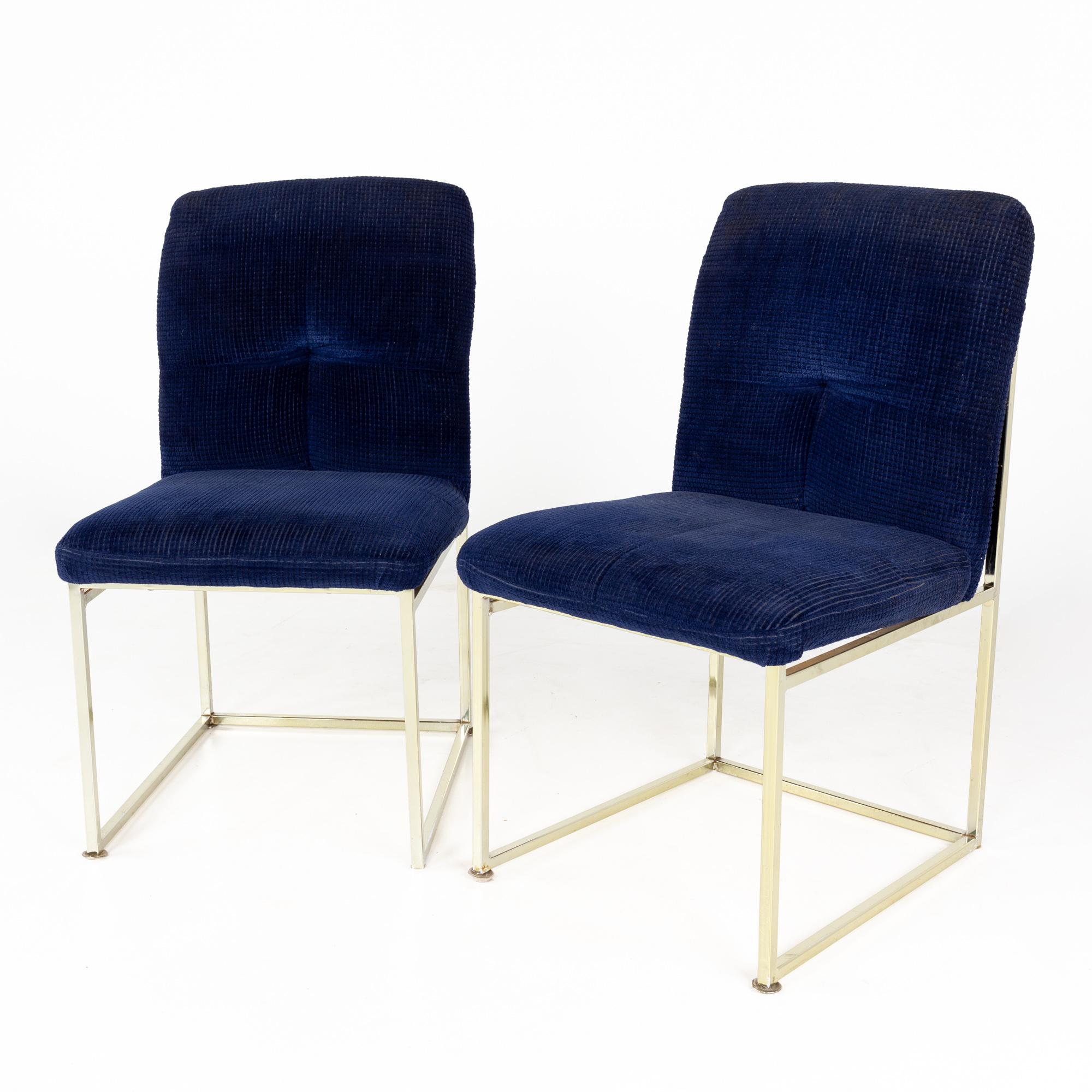 Milo Baughman Stil Chrom-Esszimmerstühle, ein Paar (Moderne) im Angebot