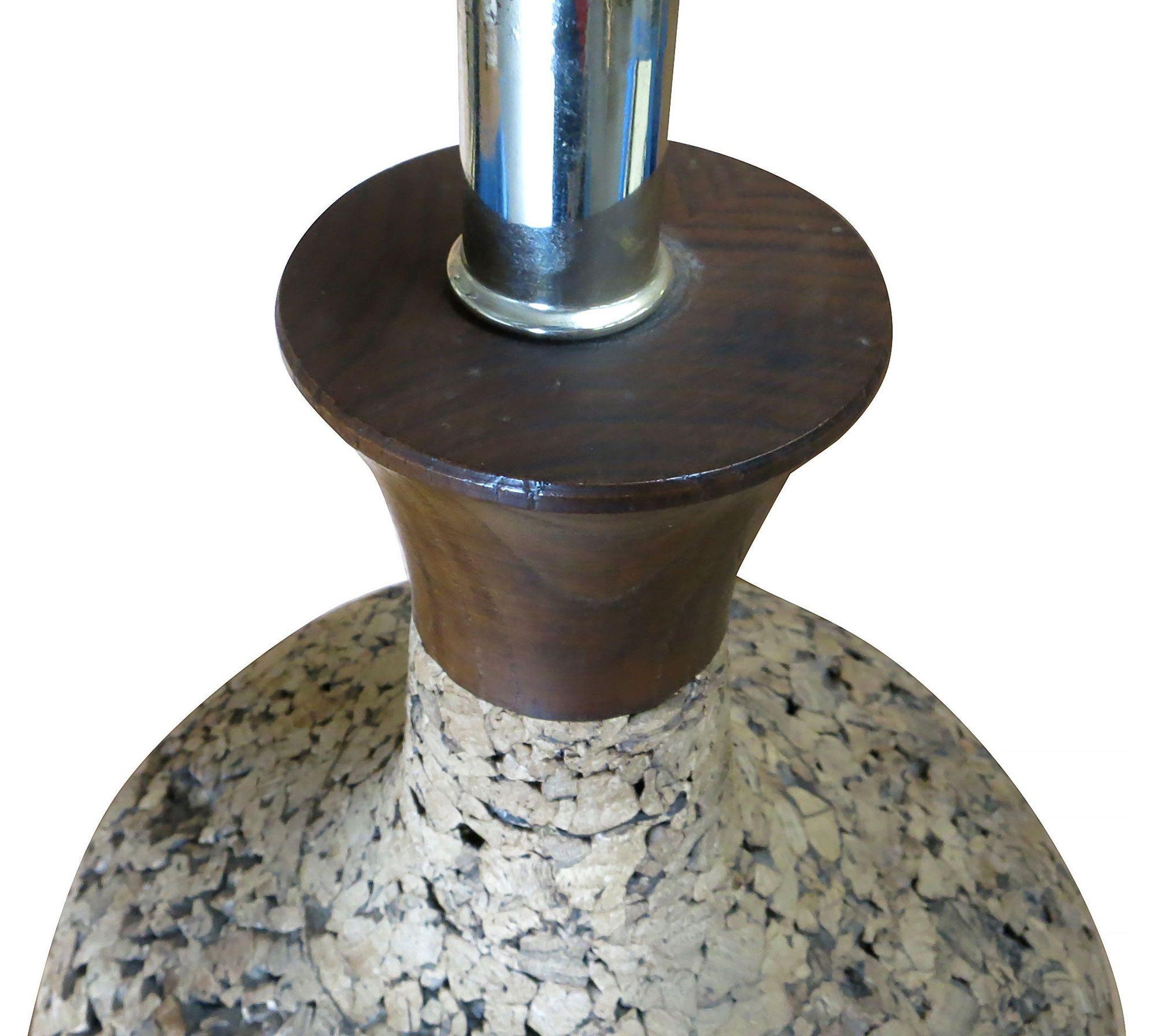 Mid-Century Modern Milo Baughman Style Cork Table Lamp For Sale