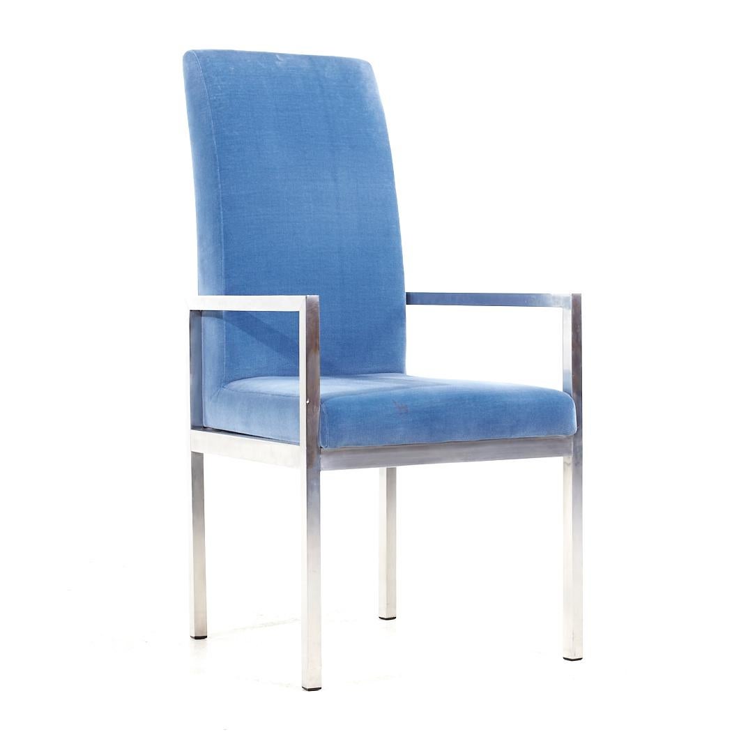 Milo Baughman Style Design Institute of America MCM Chrom Esszimmerstühle - Set 6 im Angebot 4