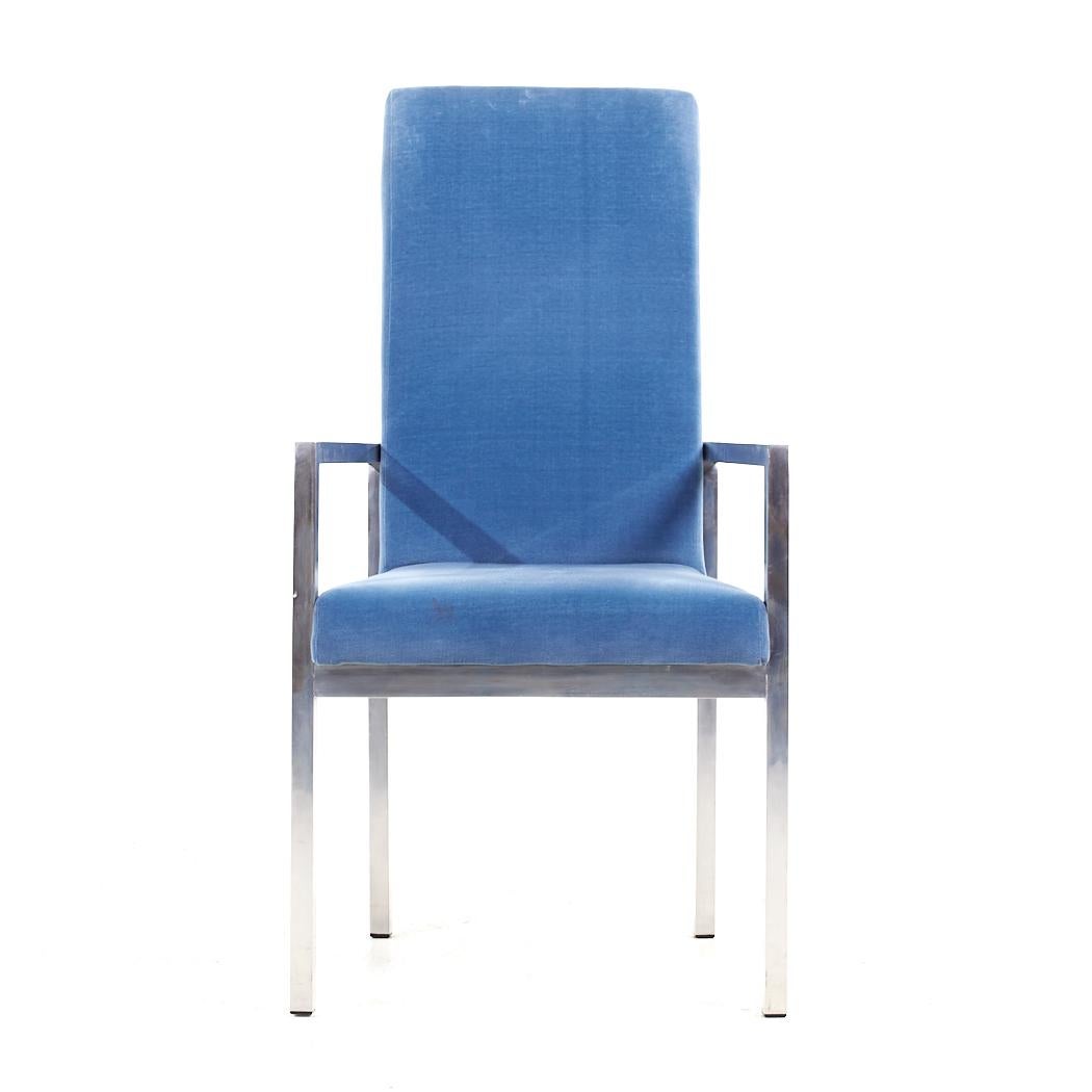 Milo Baughman Style Design Institute of America MCM Chrom Esszimmerstühle - Set 6 im Angebot 5