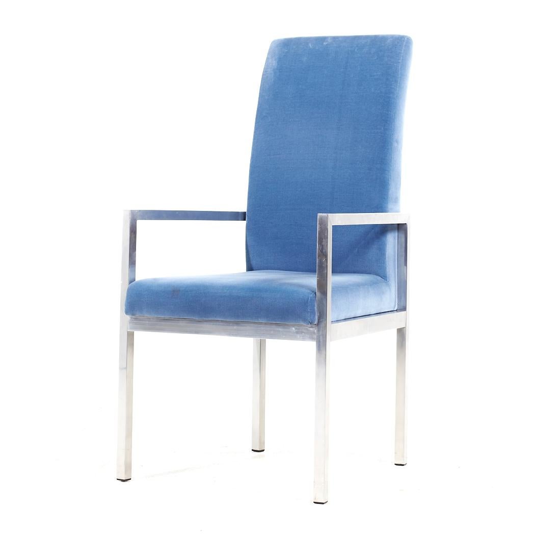 Milo Baughman Style Design Institute of America MCM Chrom Esszimmerstühle - Set 6 im Angebot 6