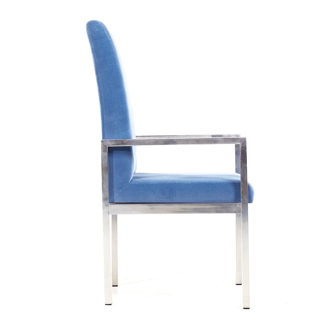 Milo Baughman Style Design Institute of America MCM Chrom Esszimmerstühle - Set 6 im Angebot 7