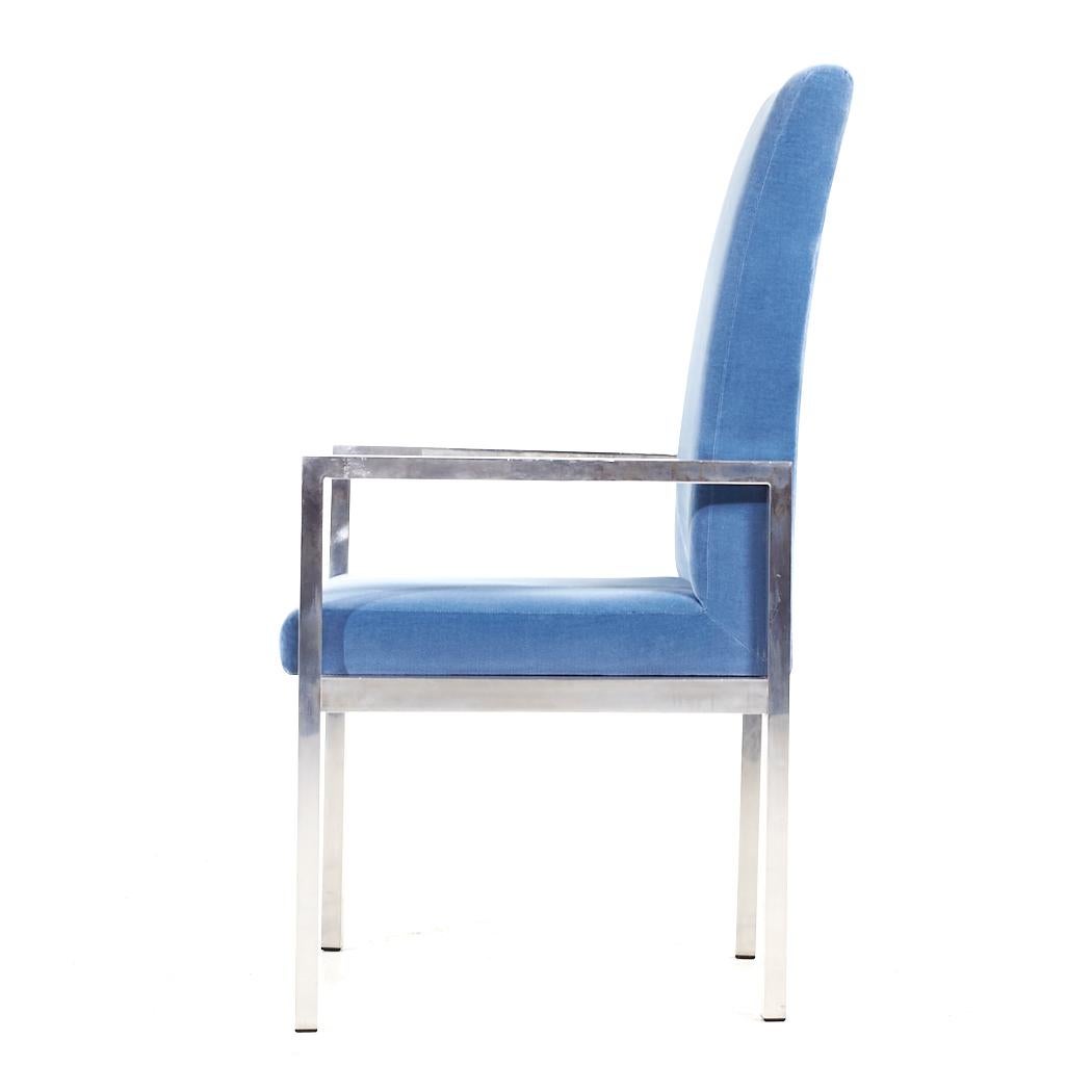 Milo Baughman Style Design Institute of America MCM Chrom Esszimmerstühle - Set 6 im Angebot 9