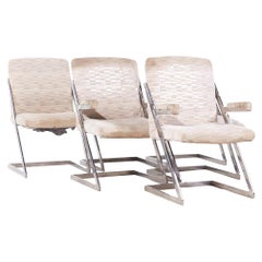 Milo Baughman Style DIA Mid Century Cantilever Z Dining Chairs - Set of 6