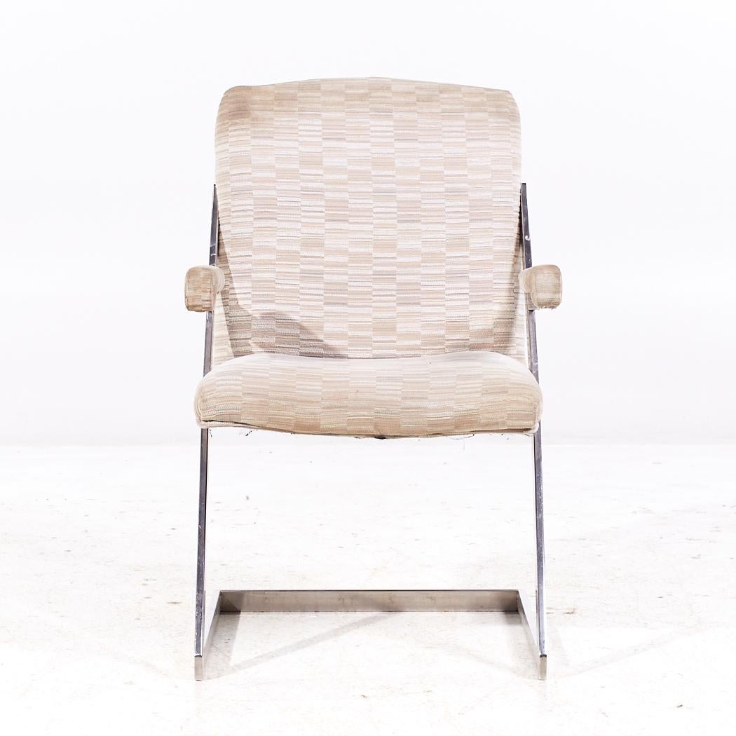 Milo Baughman Style DIA Mid Century Cantilever Z Dining Chairs - Set of 6 For Sale 6