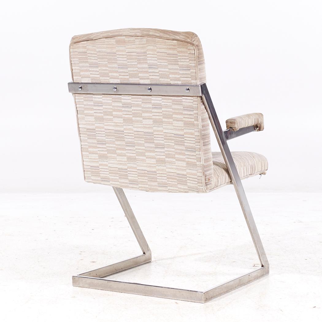 Milo Baughman Style DIA Mid Century Cantilever Z Dining Chairs - Set of 6 For Sale 8