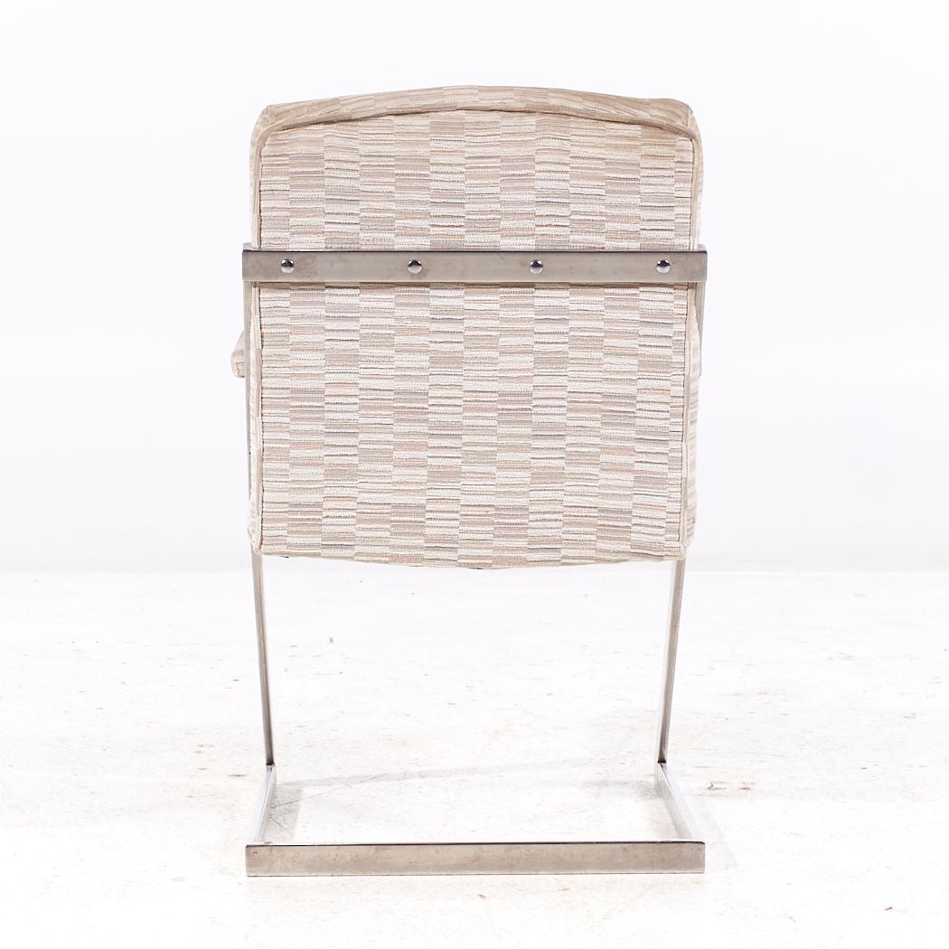 Milo Baughman Style DIA Mid Century Cantilever Z Dining Chairs - Set of 6 For Sale 9