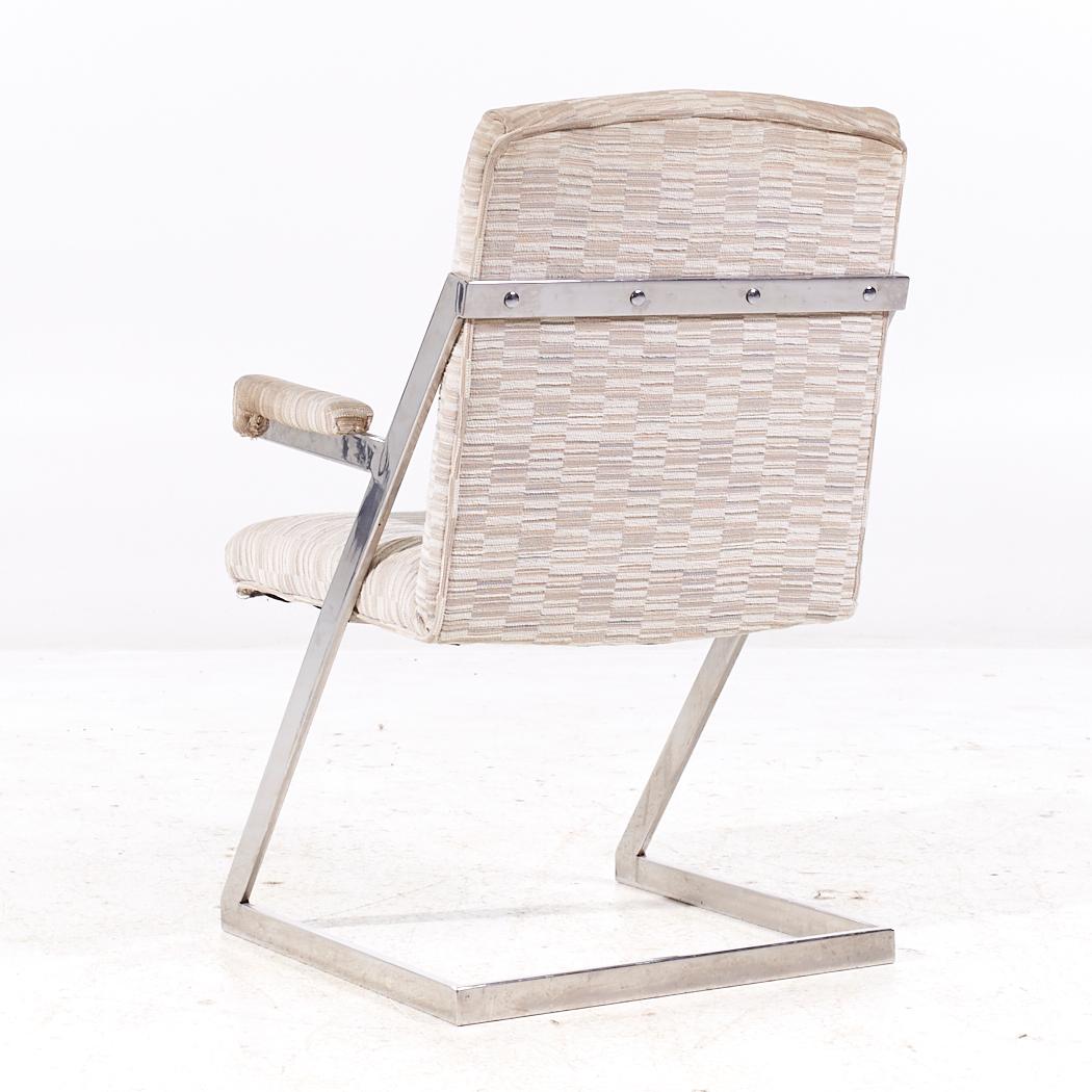 Milo Baughman Style DIA Mid Century Cantilever Z Dining Chairs - Set of 6 For Sale 10