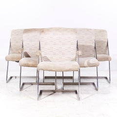 Milo Baughman Style DIA Mid Century Cantilever Z Dining Chairs - Set of 6