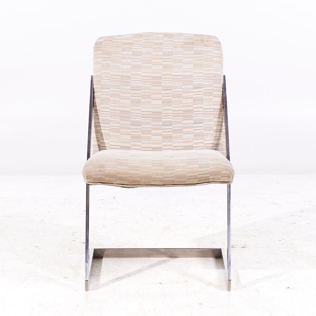 Milo Baughman Style DIA Mid Century Cantilever Z Dining Chairs - Set of 6 In Good Condition For Sale In Countryside, IL