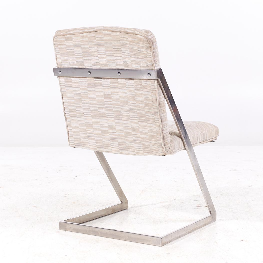 Upholstery Milo Baughman Style DIA Mid Century Cantilever Z Dining Chairs - Set of 6 For Sale