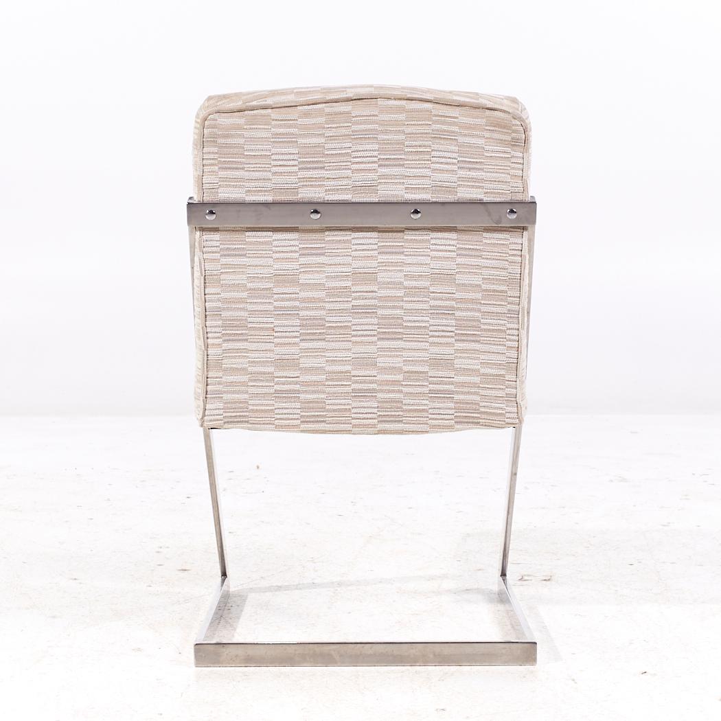 Milo Baughman Style DIA Mid Century Cantilever Z Dining Chairs - Set of 6 For Sale 1