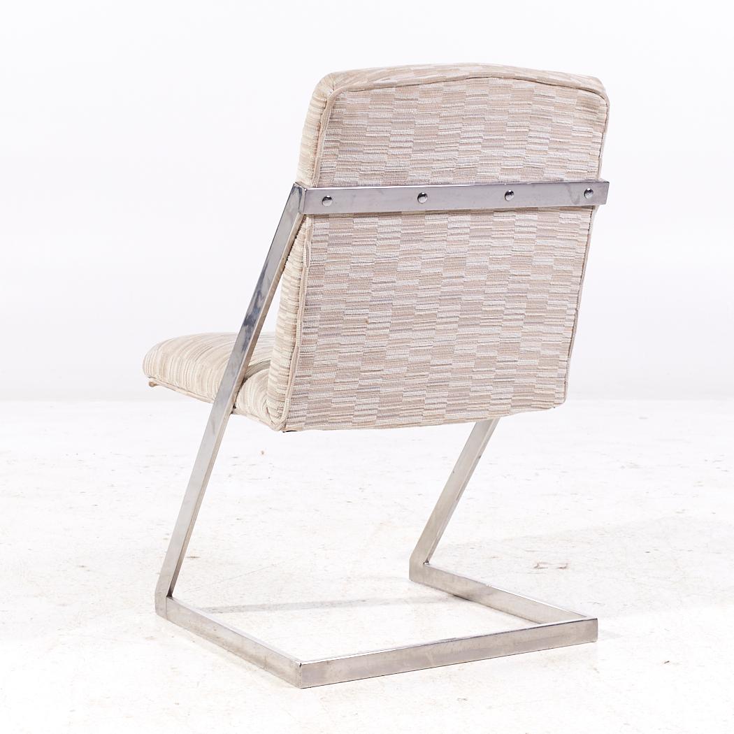 Milo Baughman Style DIA Mid Century Cantilever Z Dining Chairs - Set of 6 For Sale 2