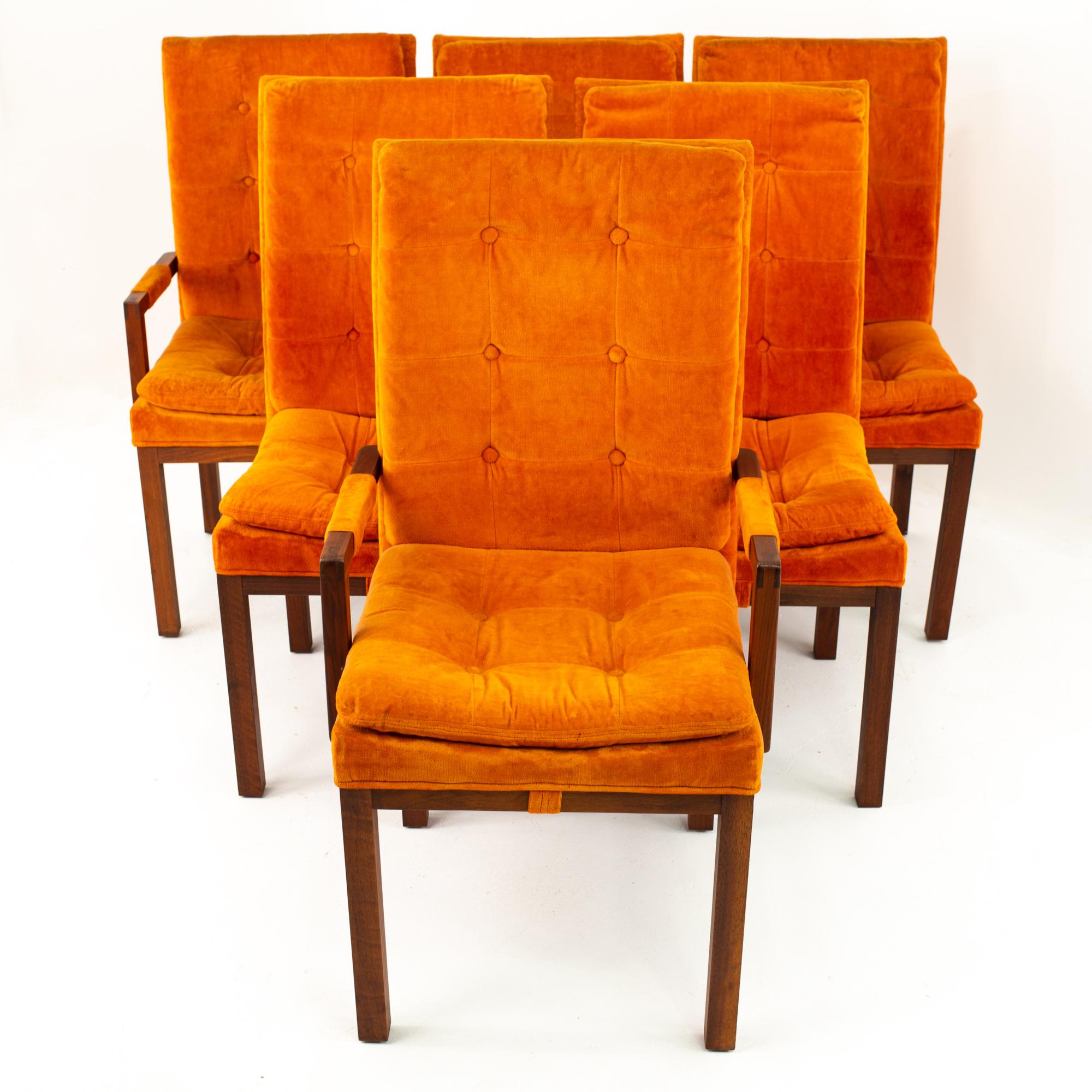 orange dining chairs set of 6