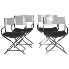 Milo Baughman Style Dining Chairs Set of Four