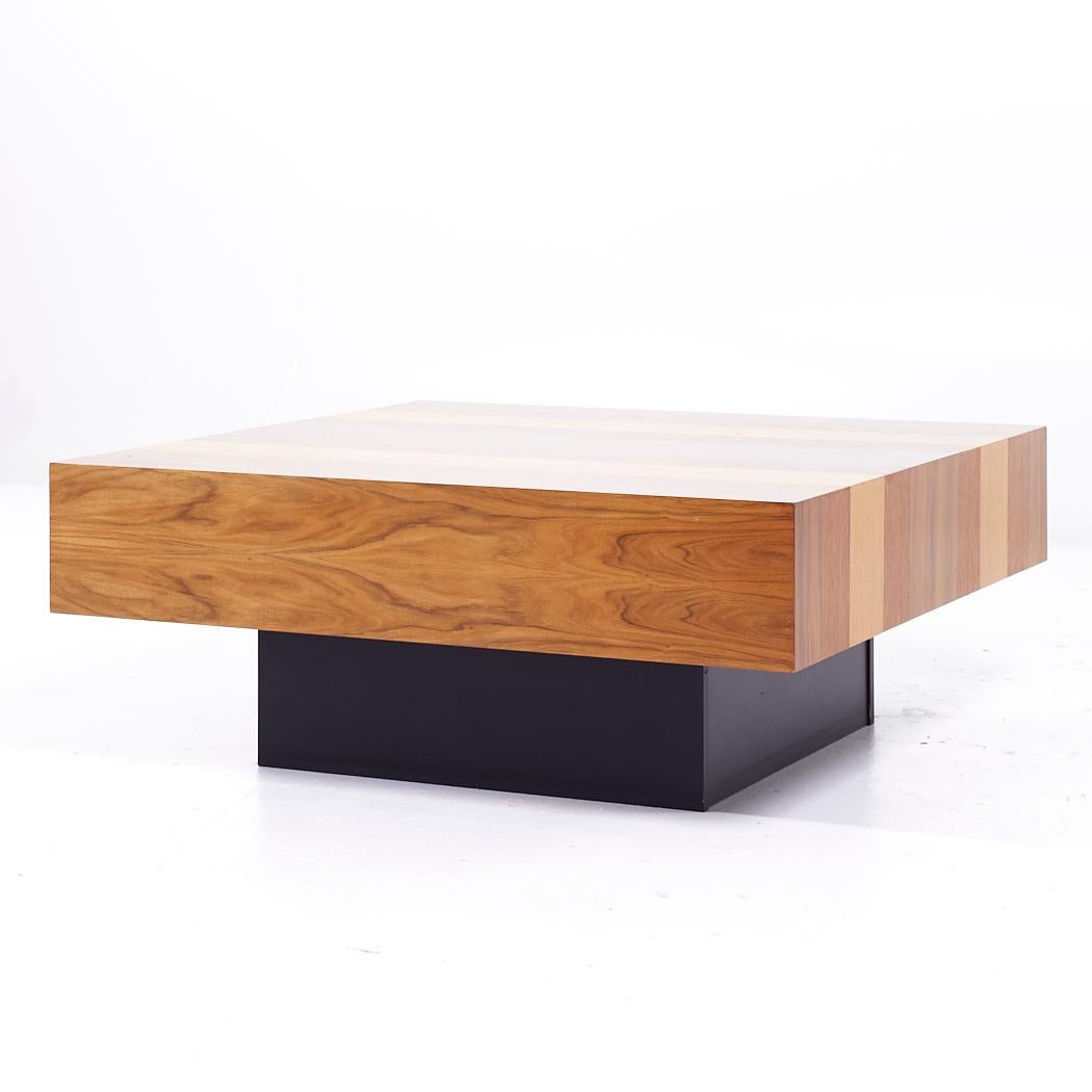 Mid-Century Modern Milo Baughman Style Dyrlund MCM Danish Rosewood Maple Teak Coffee Table