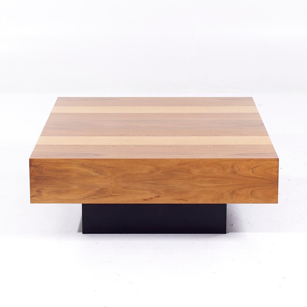 Late 20th Century Milo Baughman Style Dyrlund MCM Danish Rosewood Maple Teak Coffee Table
